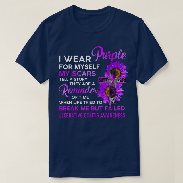 Colitis ulcerosa Bewusstsein, das ich für Mys Lila T-Shirt (Design vorne)