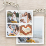 Collage 5 Foto Personalisiert Schlüsselanhänger<br><div class="desc">Feiern Sie die Momente, die am wichtigsten sind, mit diesem individuellen Schlüsselanhänger für Familienkollektionen. Fünf Ihrer Lieblings-Fotos in einem schön gestalteten Design. Dieser personalisierte Schlüsselanhänger ist perfekt für stolze Eltern, Großeltern oder jeden, der sinnvolle Erinnerungen schätzt, und verwandelt Schnappschüsse in einen kompakten, alltäglichen Sake. Die Einrichtung ist sauber und modern,...</div>