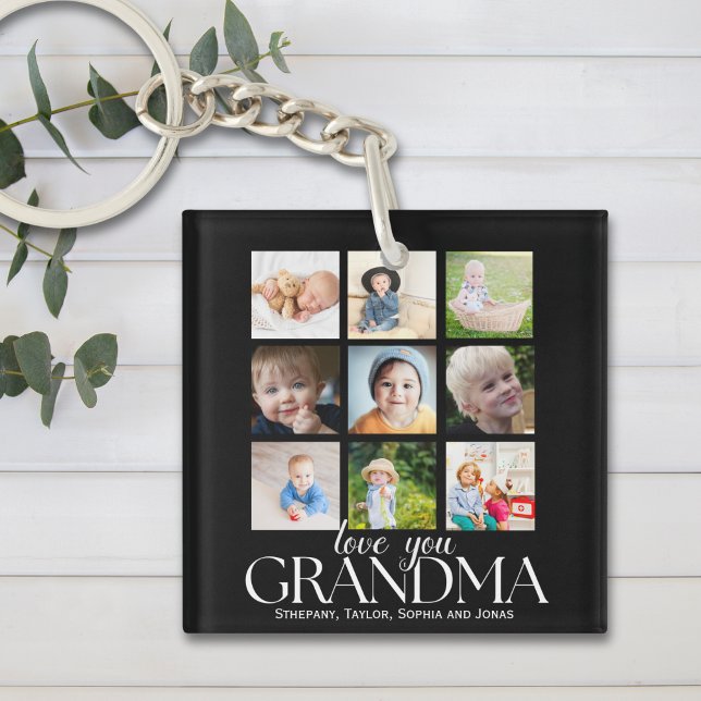 Collage 9 Photos for Grandma Love you Schlüsselanhänger (Von Creator hochgeladen)