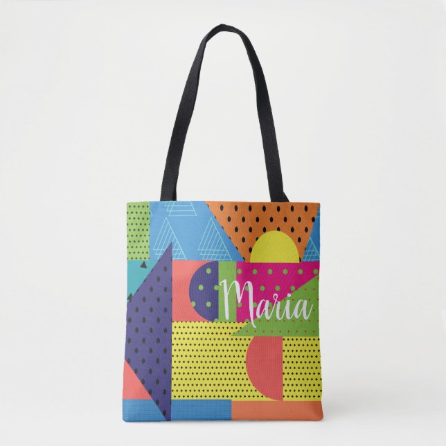 Collage Abstrakt Colorful 90s Tasche (Vorderseite)