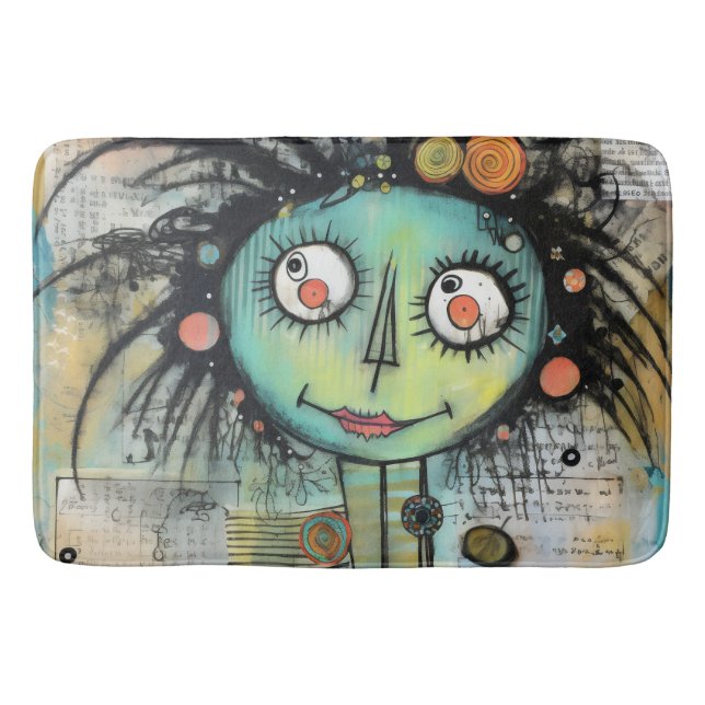 Collage Art Girl Lady 10 Badematte (Vorderseite)