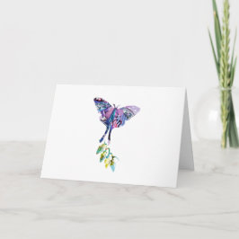 Collage Art Insektenkunst BUTTERFLY XMAS LIGHTS Karte