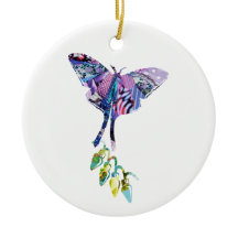 Collage Art Insektenkunst BUTTERFLY XMAS LIGHTS