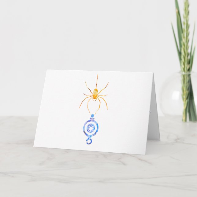 Collage Art Insektenkunst SPIDER mit XMAS ORNAMENT Karte (Vorderseite)