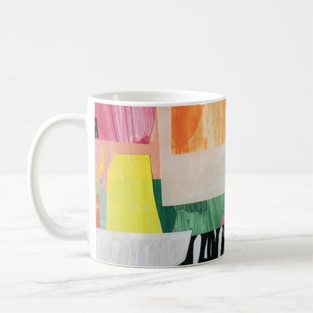 Collage Art, modern bunt abstrakt. Kaffeetasse (Links)