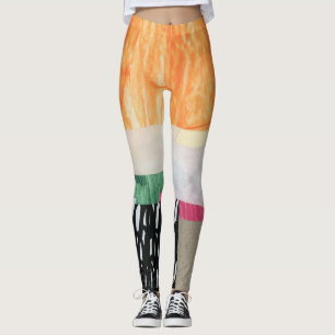 Collage Art, modern bunt abstrakt. Leggings