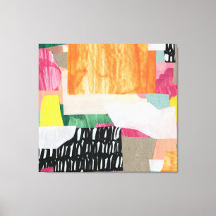 Collage Art, modern bunt abstrakt. Leinwanddruck
