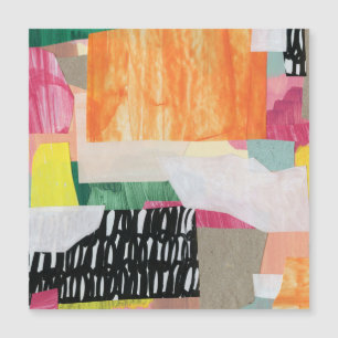 Collage Art, modern bunt abstrakt. Magnetkarte