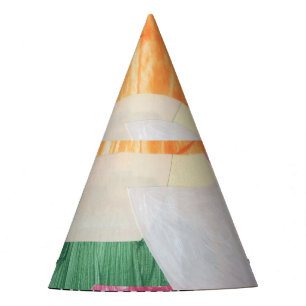 Collage Art, modern bunt abstrakt. Partyhütchen