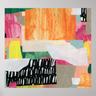 Collage Art, modern bunt abstrakt. Poster
