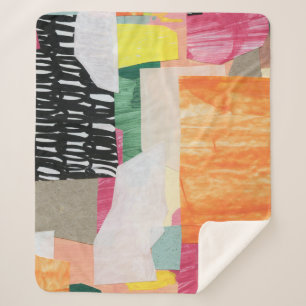 Collage Art, modern bunt abstrakt. Sherpadecke
