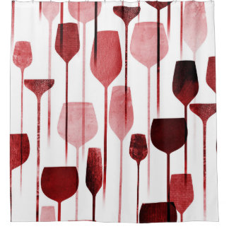 Collage Art: Party Drinks Muster. Duschvorhang