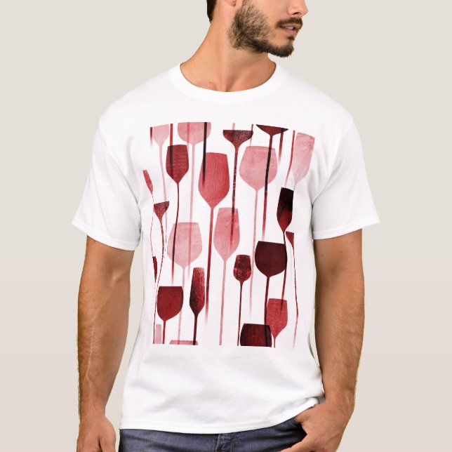 Collage Art: Party Drinks Muster. T-Shirt (Vorderseite)