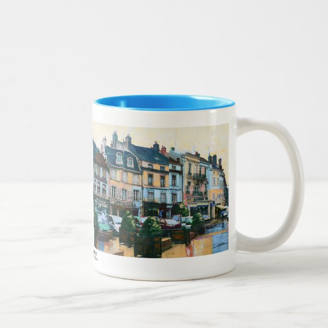 Collage: "Beaune, Frankreich" Zweifarbige Tasse (Rechts)