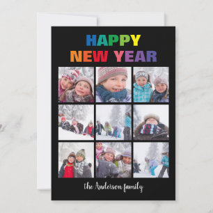 Collage Bon Année Arc-en-ciel - Carte de Noël