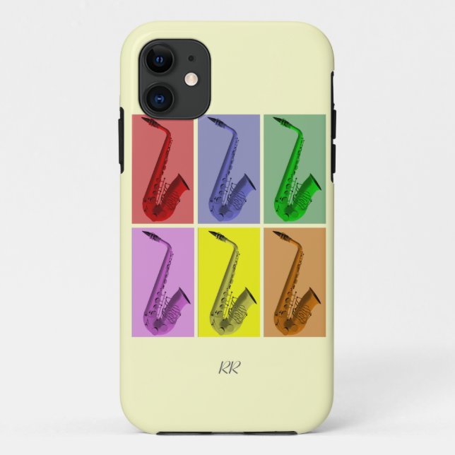 Collage bunten Saxophone iPhone 5 Kastens Case-Mate iPhone Hülle (Rückseite)