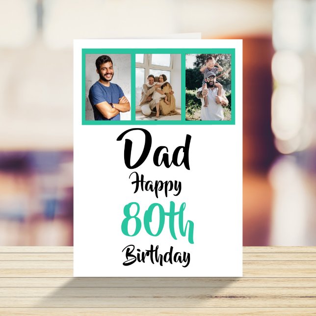 Collage Card zum 80. Geburtstag Vater Foto Karte (Von Creator hochgeladen)