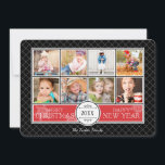 Collage Christmas Foto Card in Rot und Schwarz Feiertagskarte<br><div class="desc">Holen Sie sich "oohs and aahs" von Familie und Freunden in dieser Weihnachtszeit, wenn Sie einen einzigartigen und trendigen Gruß von DoodleLulu bis zum 2. Juni Bugs Design senden! Kontaktieren Sie uns, wenn Sie dieses Design für Ihre spezifische Anzahl von Fotos modifiziert haben möchten oder wenn Sie dieses Design für...</div>