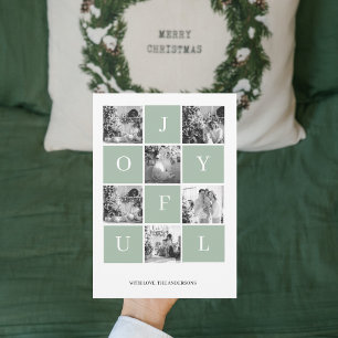 Collage Christmas Foto Pastel Green Joyful