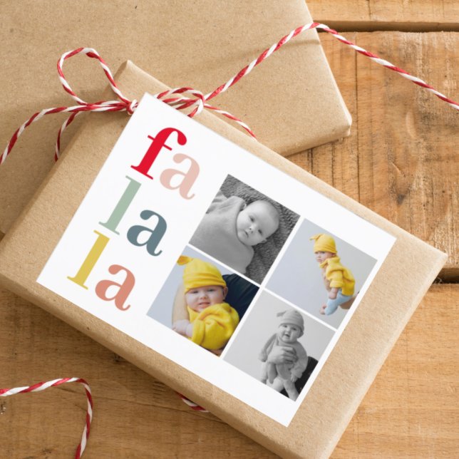 Collage Christmas Vier Fotos | Farbenfrohe Falalal Postkarte (Von Creator hochgeladen)