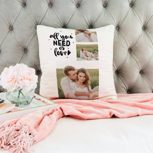 Collage Couple Foto & Alles, was Sie brauchen, ist Kissen