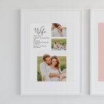 Collage Couple Foto & Lovely Romantic Ehefrau Gift Poster<br><div class="desc">Collage Couple Foto & Lovely Romantic Ehefrau Gift</div>
