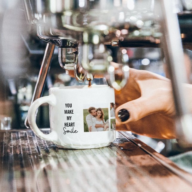 Collage Couple Foto & Lovely Romantic Quote Espressotasse (Von Creator hochgeladen)