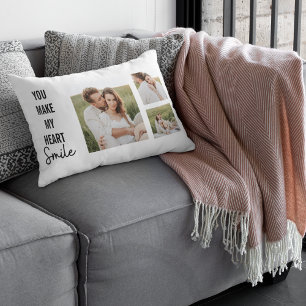 Collage Couple Foto & Lovely Romantic Quote Lendenkissen