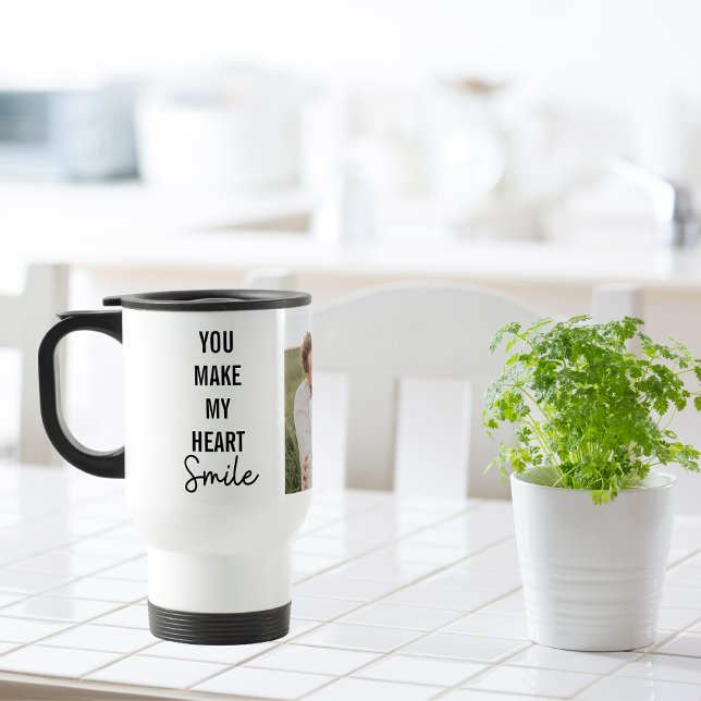 Collage Couple Foto & Lovely Romantic Quote Reisebecher (Von Creator hochgeladen)