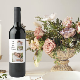 Collage Couple Foto & Lovely Romantic Quote Weinetikett