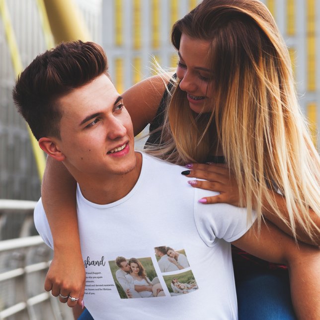 Collage Couple Foto & Romantic Husband Liebe Gesch T-Shirt (Von Creator hochgeladen)