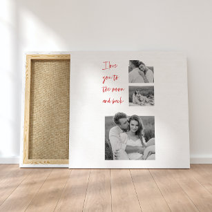 Collage Couple Foto & Romantic Quote Liebe Sie kön Leinwanddruck