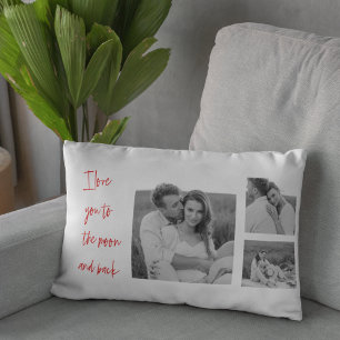 Collage Couple Foto & Romantic Quote Liebe You Lum Lendenkissen