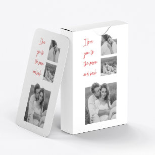 Collage Couple Foto & Romantic Quote Liebe You Pla Spielkarten