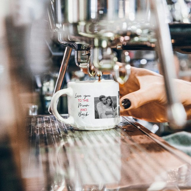 Collage Couple Foto & Romantisches Zitat zum Mond Espressotasse (Von Creator hochgeladen)