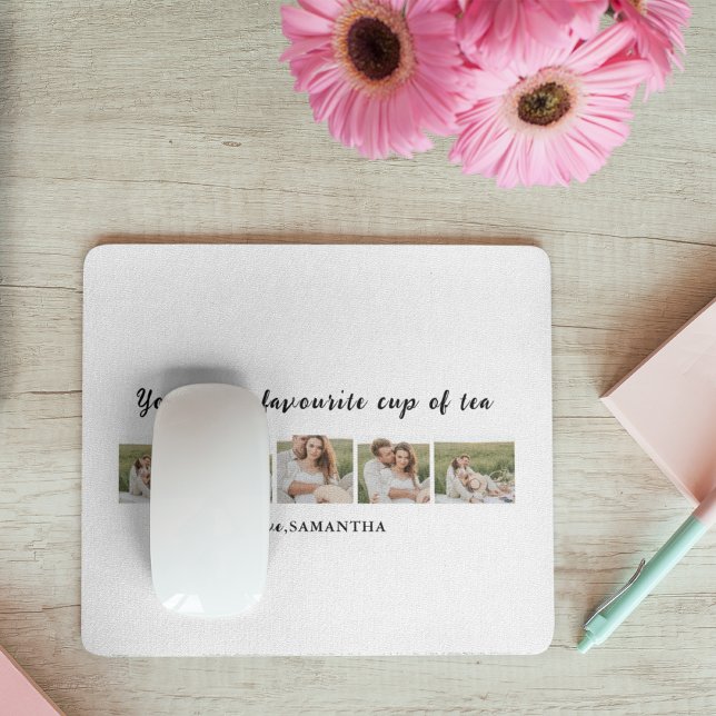 Collage Couple Foto & Sie sind mein Teeangebot Mousepad (Von Creator hochgeladen)