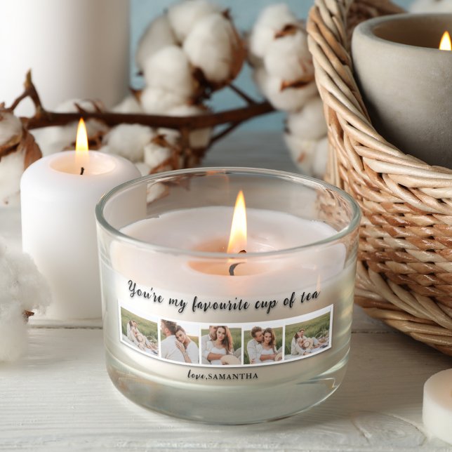 Collage Couple Foto & Sie sind mein Teeangebot Rechteckiger Aufkleber (Von Creator hochgeladen)