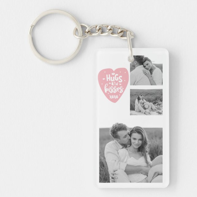 Collage Couple Photo & Hugs And Kisses PInk Heart (Devant)