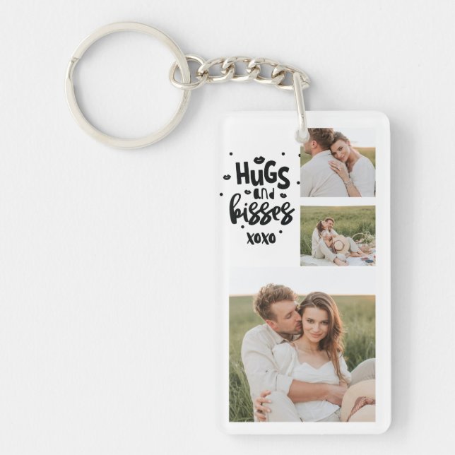 Collage Couple Photo & Hugs Et Baisers Phrase Love (Devant)