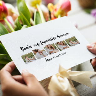 Collage Couple Photo & You Are My Favorite Human Feiertagspostkarte