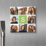 Collage Custom Monogram - Lime Green Magnet<br><div class="desc">Für dieses Design können Sie Instagram-Fotos verwenden. Verwenden Sie 8 quadratische Foto,  um ein einzigartiges und persönliches Geschenk zu kreieren. Oder man behalte den Hipster Welpe und macht einen trendigen Sake. Wenn Sie die Bilder anpassen müssen,  klicken Sie auf das Werkzeug anpassen,  um Änderungen vorzunehmen.</div>