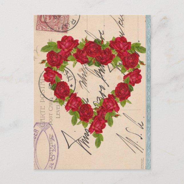 Collage de carte postale rose (Devant)