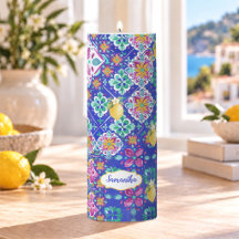 Collage de Citrus Sicilien Bleu Élégant Rose
