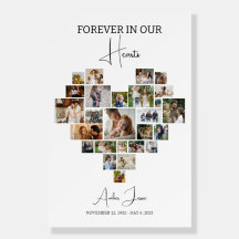 Collage de coeur funéraire, Affiche de collage de