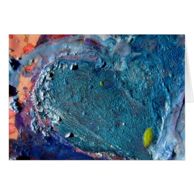 Collage de Crayon fondu Abstrait du coeur (Devant horizontal)