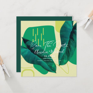 Collage de feuilles botaniques modernes pour carte