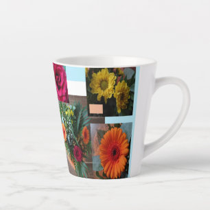 Collage de fleurs d'automne Tasse Latte