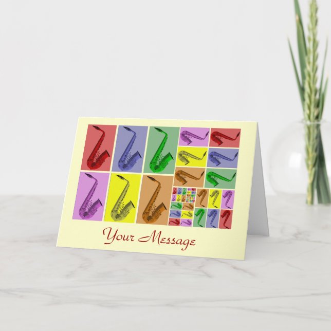 Collage de la carte de Motif Fibonacci Saxophones (Devant)