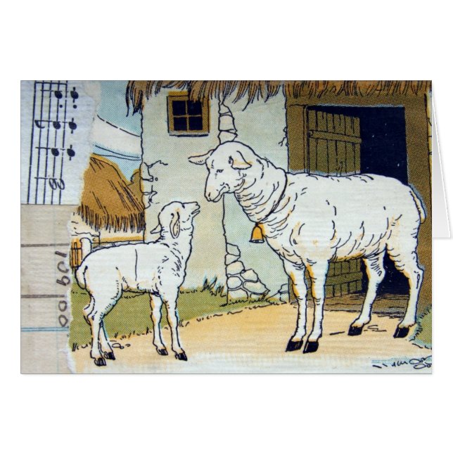 Collage de moutons vintages (Devant horizontal)