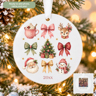 Collage de Noël Père Noël Bonhomme de neige Rubans
